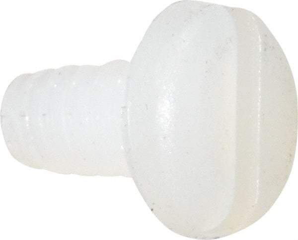 Made in USA - #4-40 UNC, 3/16" Length Under Head Slotted Drive Machine Screw - Pan Head, Grade 6/6 Nylon, Uncoated, Without Washer - Apex Tool & Supply