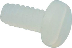 Made in USA - #4-40 UNC, 1/4" Length Under Head Slotted Drive Machine Screw - Pan Head, Grade 6/6 Nylon, Uncoated, Without Washer - Apex Tool & Supply