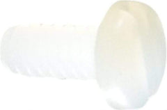 Made in USA - #4-40 UNC, 3/8" Length Under Head Slotted Drive Machine Screw - Pan Head, Grade 6/6 Nylon, Uncoated, Without Washer - Apex Tool & Supply