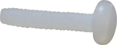 Made in USA - #4-40 UNC, 1/2" Length Under Head Slotted Drive Machine Screw - Pan Head, Grade 6/6 Nylon, Uncoated, Without Washer - Apex Tool & Supply