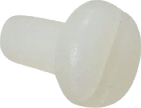 Made in USA - #6-32 UNC, 1/4" Length Under Head Slotted Drive Machine Screw - Pan Head, Grade 6/6 Nylon, Uncoated, Without Washer - Apex Tool & Supply