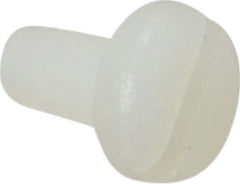 Made in USA - #6-32 UNC, 1/4" Length Under Head Slotted Drive Machine Screw - Pan Head, Grade 6/6 Nylon, Uncoated, Without Washer - Apex Tool & Supply