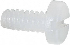 Made in USA - #6-32 UNC, 5/16" Length Under Head Slotted Drive Machine Screw - Pan Head, Grade 6/6 Nylon, Uncoated, Without Washer - Apex Tool & Supply