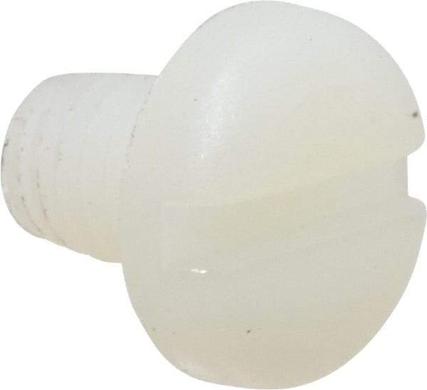 Made in USA - #10-32 UNF, 1/4" Length Under Head Slotted Drive Machine Screw - Pan Head, Grade 6/6 Nylon, Uncoated, Without Washer - Apex Tool & Supply