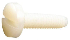 Made in USA - #10-24 UNC, 3/8" Length Under Head Slotted Drive Machine Screw - Binding Head, Grade 6/6 Nylon, Uncoated, Without Washer - Apex Tool & Supply