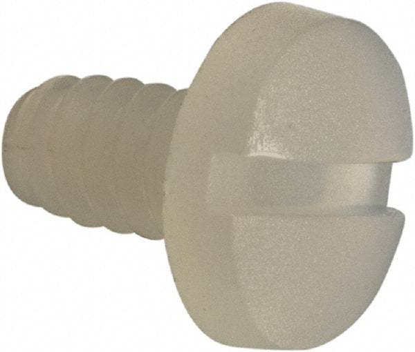 Made in USA - #4-40 UNC, 3/16" Length Under Head Slotted Drive Machine Screw - Binding Head, Grade 6/6 Nylon, Uncoated, Without Washer - Apex Tool & Supply