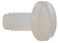 Made in USA - #4-40 UNC, 1/4" Length Under Head Slotted Drive Machine Screw - Binding Head, Grade 6/6 Nylon, Uncoated, Without Washer - Apex Tool & Supply