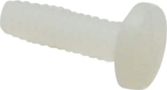 Made in USA - #4-40 UNC, 3/8" Length Under Head Slotted Drive Machine Screw - Binding Head, Grade 6/6 Nylon, Uncoated, Without Washer - Apex Tool & Supply