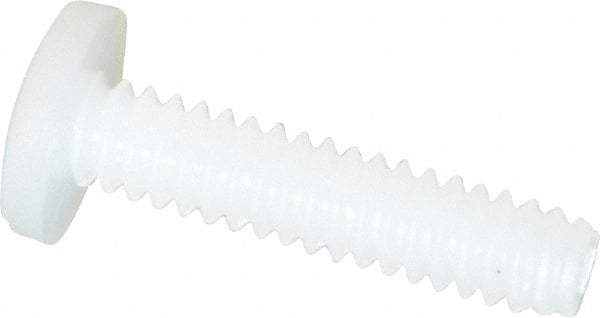 Made in USA - #4-40 UNC, 1/2" Length Under Head Slotted Drive Machine Screw - Binding Head, Grade 6/6 Nylon, Uncoated, Without Washer - Apex Tool & Supply