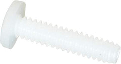 Made in USA - #4-40 UNC, 1/2" Length Under Head Slotted Drive Machine Screw - Binding Head, Grade 6/6 Nylon, Uncoated, Without Washer - Apex Tool & Supply