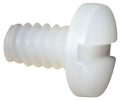 Made in USA - #6-32 UNC, 1/4" Length Under Head Slotted Drive Machine Screw - Binding Head, Grade 6/6 Nylon, Uncoated, Without Washer - Apex Tool & Supply