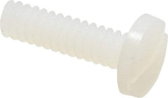 Made in USA - #6-32 UNC, 1/2" Length Under Head Slotted Drive Machine Screw - Binding Head, Grade 6/6 Nylon, Uncoated, Without Washer - Apex Tool & Supply