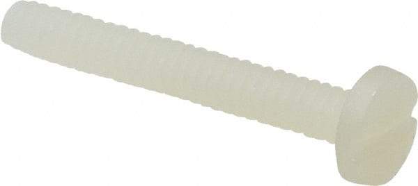 Made in USA - #6-32 UNC, 1" Length Under Head Slotted Drive Machine Screw - Binding Head, Grade 6/6 Nylon, Uncoated, Without Washer - Apex Tool & Supply