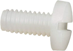 Made in USA - #8-32 UNC, 3/8" Length Under Head Slotted Drive Machine Screw - Binding Head, Grade 6/6 Nylon, Uncoated, Without Washer - Apex Tool & Supply