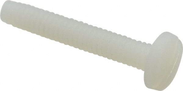 Made in USA - #8-32 UNC, 1" Length Under Head Slotted Drive Machine Screw - Binding Head, Grade 6/6 Nylon, Uncoated, Without Washer - Apex Tool & Supply