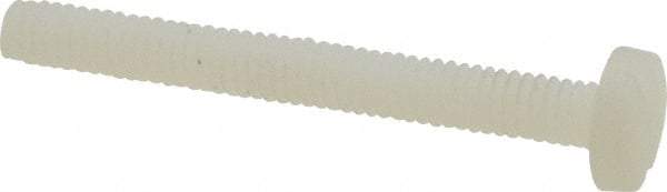 Made in USA - #8-32 UNC, 1-1/2" Length Under Head Slotted Drive Machine Screw - Binding Head, Grade 6/6 Nylon, Uncoated, Without Washer - Apex Tool & Supply