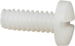 Made in USA - #10-24 UNC, 1/2" Length Under Head Slotted Drive Machine Screw - Binding Head, Grade 6/6 Nylon, Uncoated, Without Washer - Apex Tool & Supply