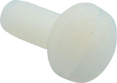 Made in USA - #10-32 UNF, 1/2" Length Under Head Slotted Drive Machine Screw - Binding Head, Grade 6/6 Nylon, Uncoated, Without Washer - Apex Tool & Supply