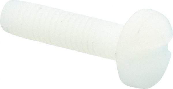 Made in USA - #10-32 UNF, 3/4" Length Under Head Slotted Drive Machine Screw - Binding Head, Grade 6/6 Nylon, Uncoated, Without Washer - Apex Tool & Supply