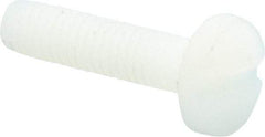 Made in USA - #10-32 UNF, 3/4" Length Under Head Slotted Drive Machine Screw - Binding Head, Grade 6/6 Nylon, Uncoated, Without Washer - Apex Tool & Supply