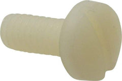 Made in USA - 1/4-20 UNC, 5/8" Length Under Head Slotted Drive Machine Screw - Binding Head, Grade 6/6 Nylon, Uncoated, Without Washer - Apex Tool & Supply