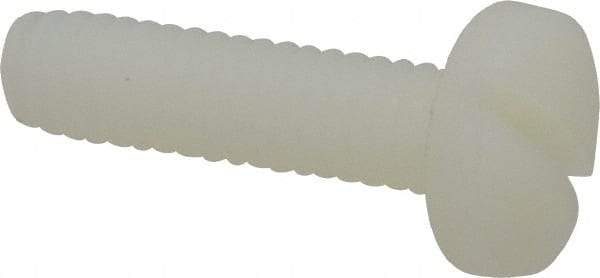 Made in USA - 1/4-20 UNC, 1" Length Under Head Slotted Drive Machine Screw - Binding Head, Grade 6/6 Nylon, Uncoated, Without Washer - Apex Tool & Supply