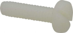 Made in USA - 1/4-20 UNC, 1" Length Under Head Slotted Drive Machine Screw - Binding Head, Grade 6/6 Nylon, Uncoated, Without Washer - Apex Tool & Supply
