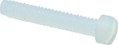 Made in USA - #2-56 UNC, 1/2" Length Under Head Slotted Drive Machine Screw - Fillister Head, Grade 6/6 Nylon, Uncoated, Without Washer - Apex Tool & Supply