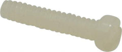 Made in USA - #4-40 UNC, 1/2" Length Under Head Slotted Drive Machine Screw - Fillister Head, Grade 6/6 Nylon, Uncoated, Without Washer - Apex Tool & Supply