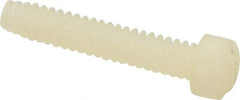 Made in USA - #6-32 UNC, 3/4" Length Under Head Slotted Drive Machine Screw - Fillister Head, Grade 6/6 Nylon, Uncoated, Without Washer - Apex Tool & Supply