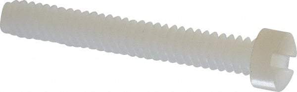 Made in USA - #6-32 UNC, 1" Length Under Head Slotted Drive Machine Screw - Fillister Head, Grade 6/6 Nylon, Uncoated, Without Washer - Apex Tool & Supply