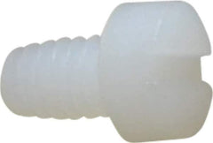 Made in USA - #8-32 UNC, 1/4" Length Under Head Slotted Drive Machine Screw - Fillister Head, Grade 6/6 Nylon, Uncoated, Without Washer - Apex Tool & Supply