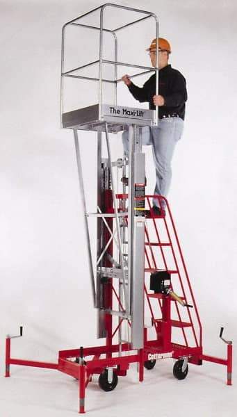 Cotterman - 300 Lb Capacity, 79" Lift Height, Winch Platform Base Manually Operated Lift - 6'7" Minimum Operating Height - Apex Tool & Supply