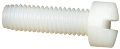 Made in USA - #10-32 UNF, 5/8" Length Under Head Slotted Drive Machine Screw - Fillister Head, Grade 6/6 Nylon, Uncoated, Without Washer - Apex Tool & Supply