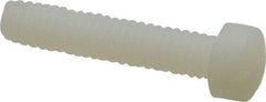 Made in USA - 1/4-20 UNC, 1-1/4" Length Under Head Slotted Drive Machine Screw - Fillister Head, Grade 6/6 Nylon, Uncoated, Without Washer - Apex Tool & Supply