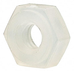 Made in USA - #2-56 UNC Nylon Right Hand Hex Nut - 4.57mm Across Flats, 1.78mm High, Uncoated - Apex Tool & Supply