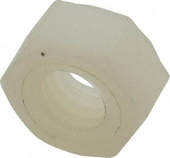 Made in USA - 5/16-18 UNC Nylon Right Hand Hex Nut - 1/2" Across Flats, 6.86mm High, Uncoated - Apex Tool & Supply