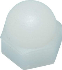 Made in USA - #4-40 UNC, 1/4" Width Across Flats, Uncoated Nylon Acorn Nut - 9/32" Overall Height - Apex Tool & Supply