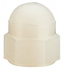 Made in USA - #10-24 UNC, 3/8" Width Across Flats, Uncoated Nylon Acorn Nut - 13/32" Overall Height - Apex Tool & Supply