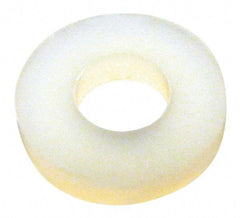 Made in USA - #4 Screw, Grade 6/6 Nylon Standard Flat Washer - 2.92mm ID x 1/4" OD, 2.36mm Thick - Apex Tool & Supply