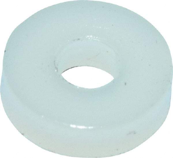 Made in USA - #2 Screw, Grade 6/6 Nylon Standard Flat Washer - 2.29mm ID x 1/4" OD, 1.57mm Thick - Apex Tool & Supply