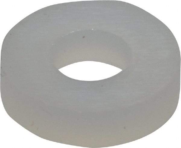 Made in USA - #4 Screw, Grade 6/6 Nylon Standard Flat Washer - 2.92mm ID x 1/4" OD, 1.57mm Thick - Apex Tool & Supply