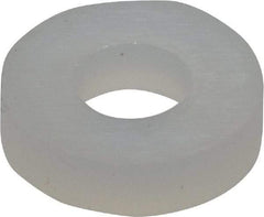 Made in USA - #4 Screw, Grade 6/6 Nylon Standard Flat Washer - 2.92mm ID x 1/4" OD, 1.57mm Thick - Apex Tool & Supply