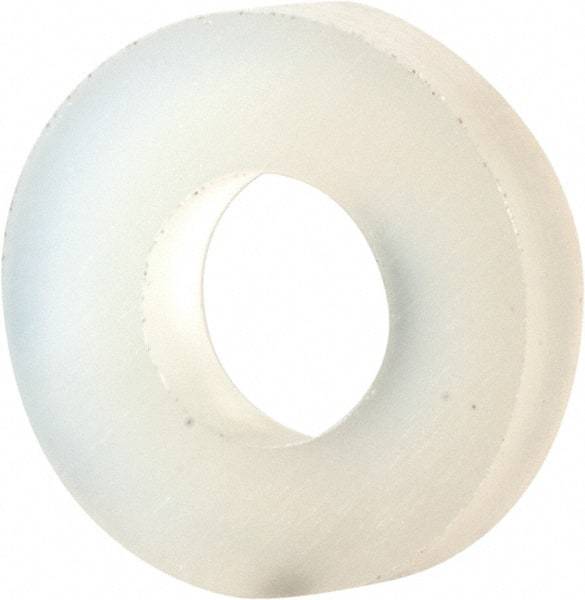 Made in USA - #5 Screw, Grade 6/6 Nylon Standard Flat Washer - 3.3mm ID x 7.24mm OD, 1.52mm Thick - Apex Tool & Supply