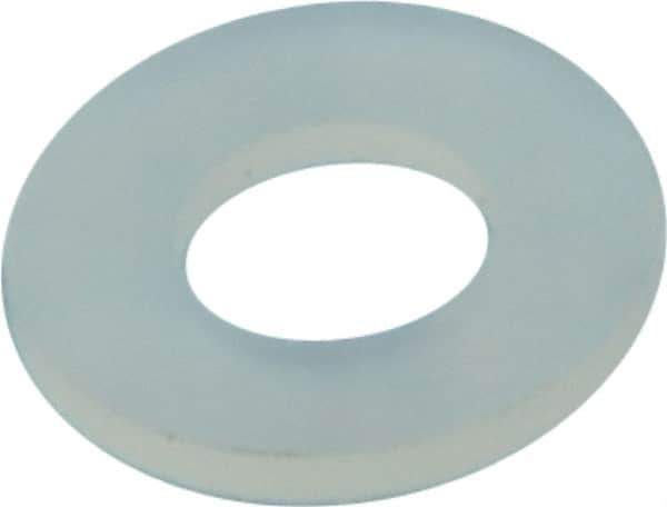 Made in USA - #6 Screw, Grade 6/6 Nylon Standard Flat Washer - 3.96mm ID x 8.13mm OD, 0.79mm Thick - Apex Tool & Supply