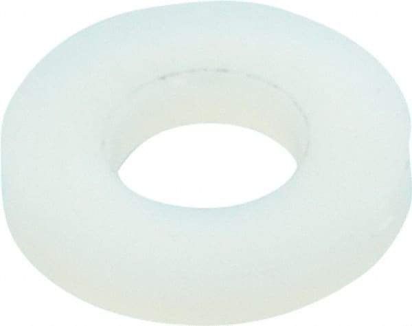 Made in USA - #8 Screw, Grade 6/6 Nylon Standard Flat Washer - 4.37mm ID x 9.53mm OD, 1.52mm Thick - Apex Tool & Supply