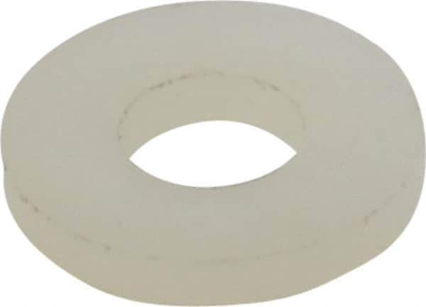 Made in USA - #8 Screw, Grade 6/6 Nylon Standard Flat Washer - 4.5mm ID x 10.36mm OD, 1.57mm Thick - Apex Tool & Supply