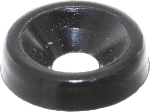 Made in USA - 2.54mm Thick, Black Oxide Finish, Nylon, Standard Countersunk Washer - 3.63mm ID x 11.1mm OD - Apex Tool & Supply