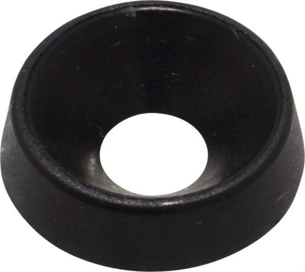 Made in USA - 3.86mm Thick, Black Oxide Finish, Nylon, Standard Countersunk Washer - 4.98mm ID x 14.61mm OD - Apex Tool & Supply
