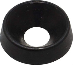 Made in USA - 3.86mm Thick, Black Oxide Finish, Nylon, Standard Countersunk Washer - 4.98mm ID x 14.61mm OD - Apex Tool & Supply